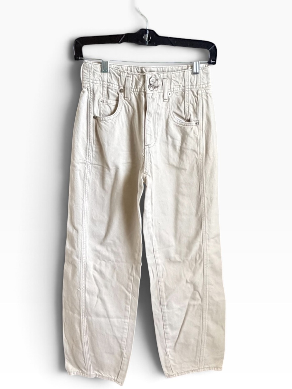 Free People We The Free Aster Straight Jeans Cream 24 Short NWT